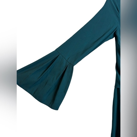 Tome Teal Tie Waist Keyhole Midi Dress Size 2 - Picture 5 of 13